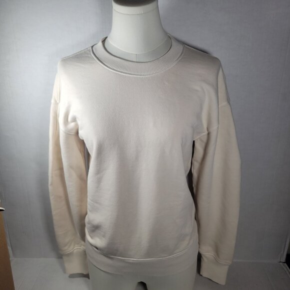 Madewell Tops - Madewell Womens Cream Crewneck Sweatshirt XXS Cotton Blend Casual Pullover